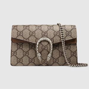 Gucci Beige and Brown GG Supreme Clutch